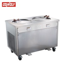 CB900 Thailand Style Double Flat Pan Fry Ice Cream Roll Machine electro freeze table ice cream machine